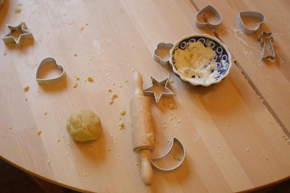 Children Prepare Christmas Cookies