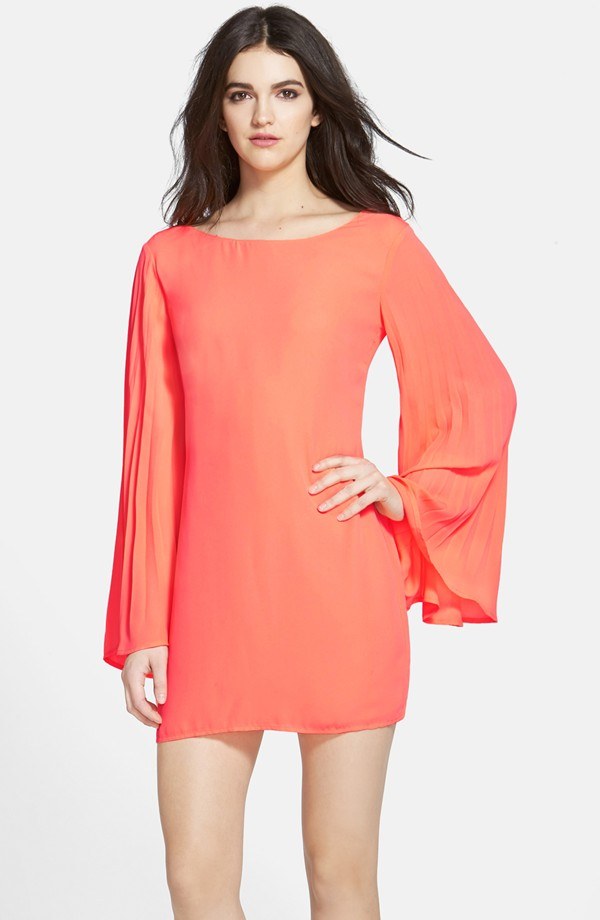 tangerine bell sleeve dress 3