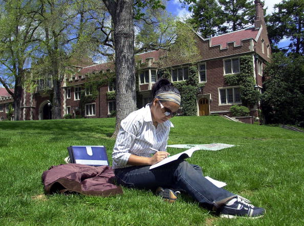 Ivy League student studying 