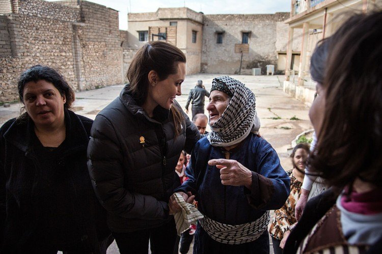 UNHCR Special Envoy Angelina Jolie Meets Syrian Refugees And Displaced Iraqi Citizens In Iraq