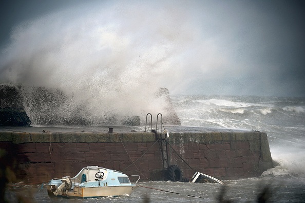 van sitting after a hurricane