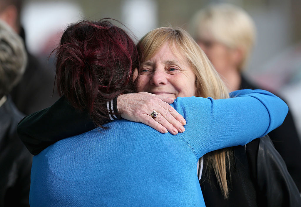 two women hugging