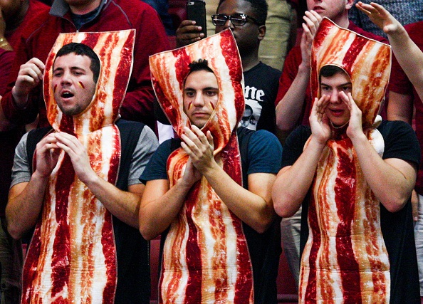 people dressed as bacon