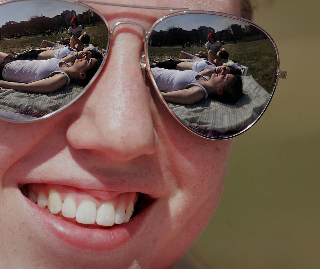 happy woman smiling in boston