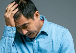 Man in Blue Denim Button Up Long Sleeve Shirt Looking Down