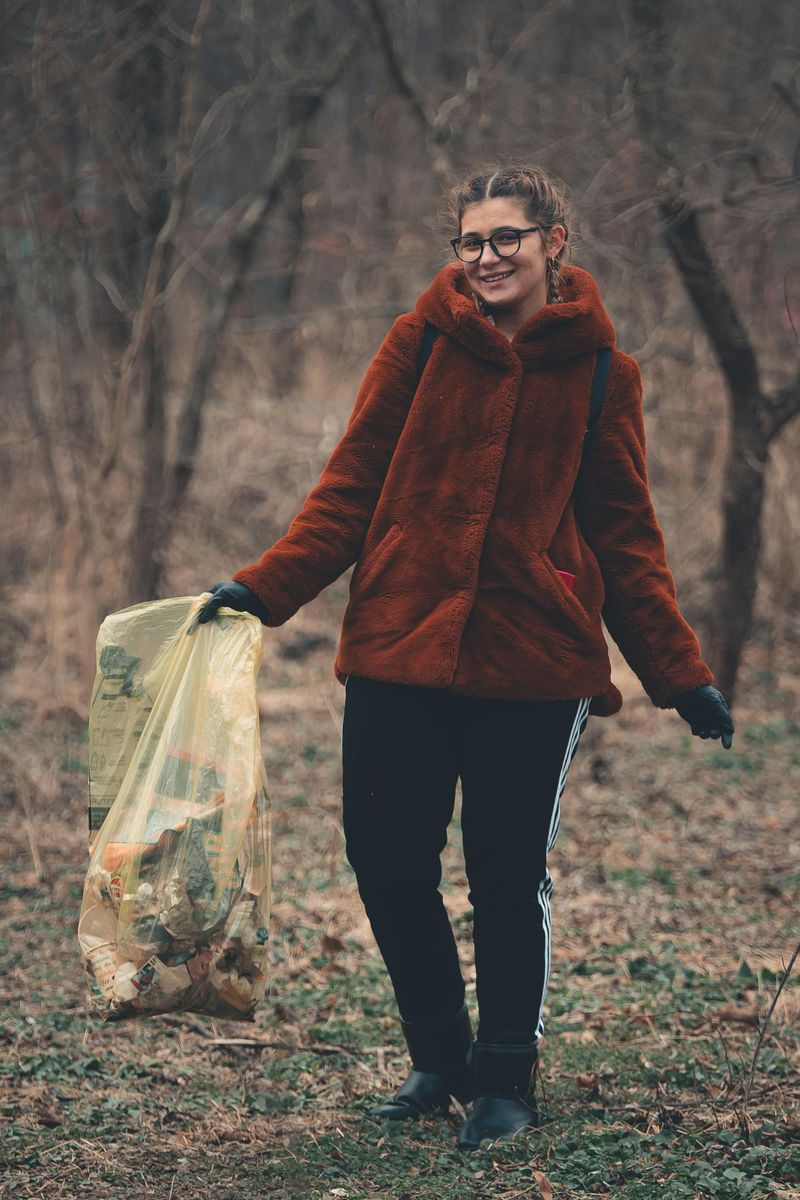 Picking Up Trash That Isn't Hers