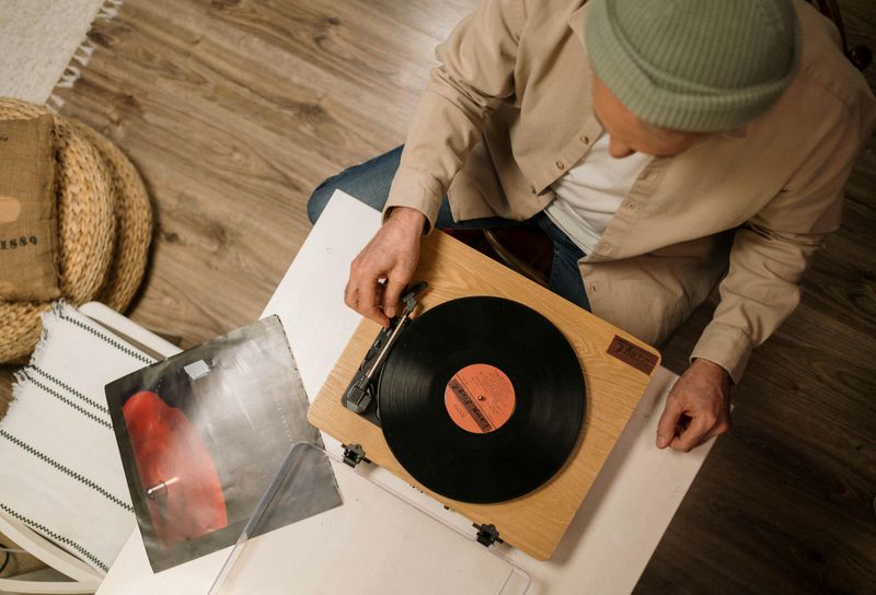 Flipping Through Vinyl Records or Mixtapes