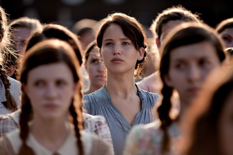 Jennifer Lawrence as Katniss Everdeen in The Hunger Games (2012)