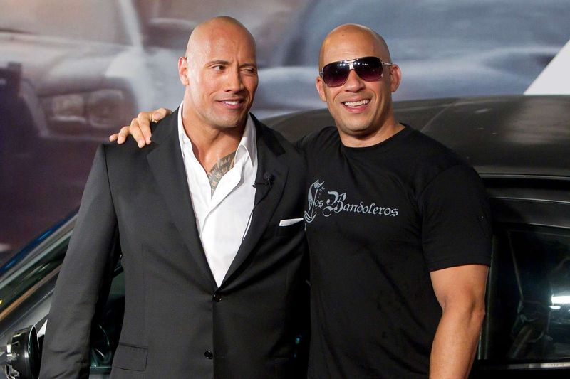 Dwayne Johnson and Vin Diesel - Fast and Furious