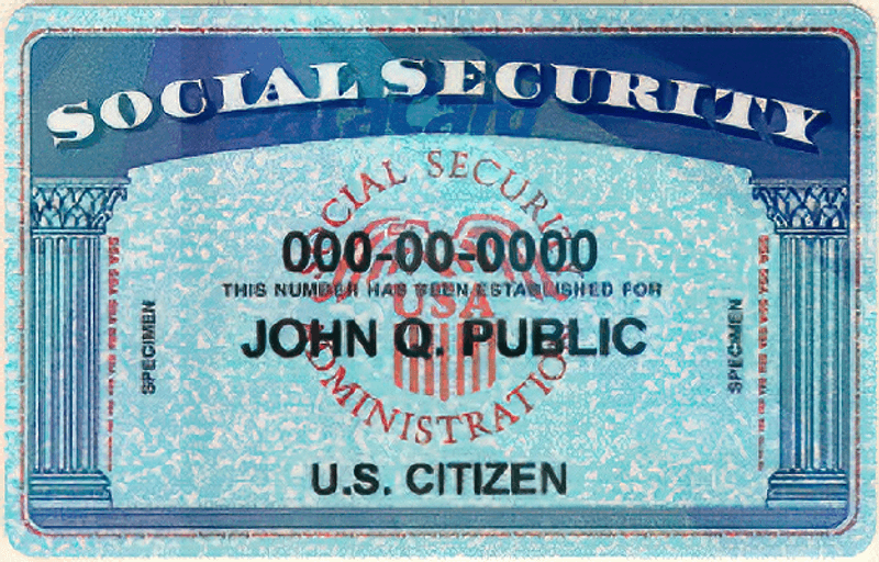 Laminated Social Security Card
