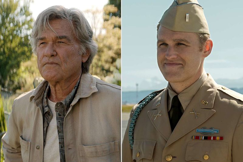 Wyatt Russell and Kurt Russell in Monarch: Legacy of Monsters