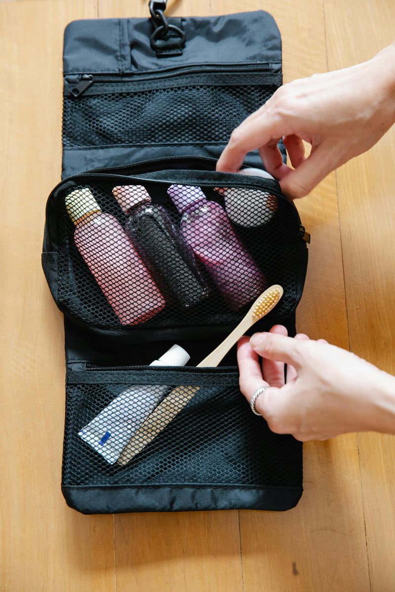 Opened toiletries and cosmetics